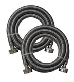(2 Pack) Supco 3804FFSS Stainless Steel Braided 6ft. 3/8" Washer Inlet Water Hose