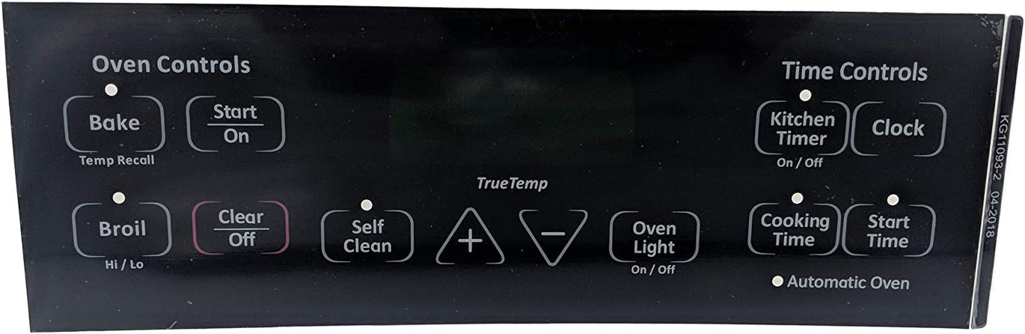 WB27T11005CM Range / Oven Control Overlay (Faceplate) Replaces WB27T11005