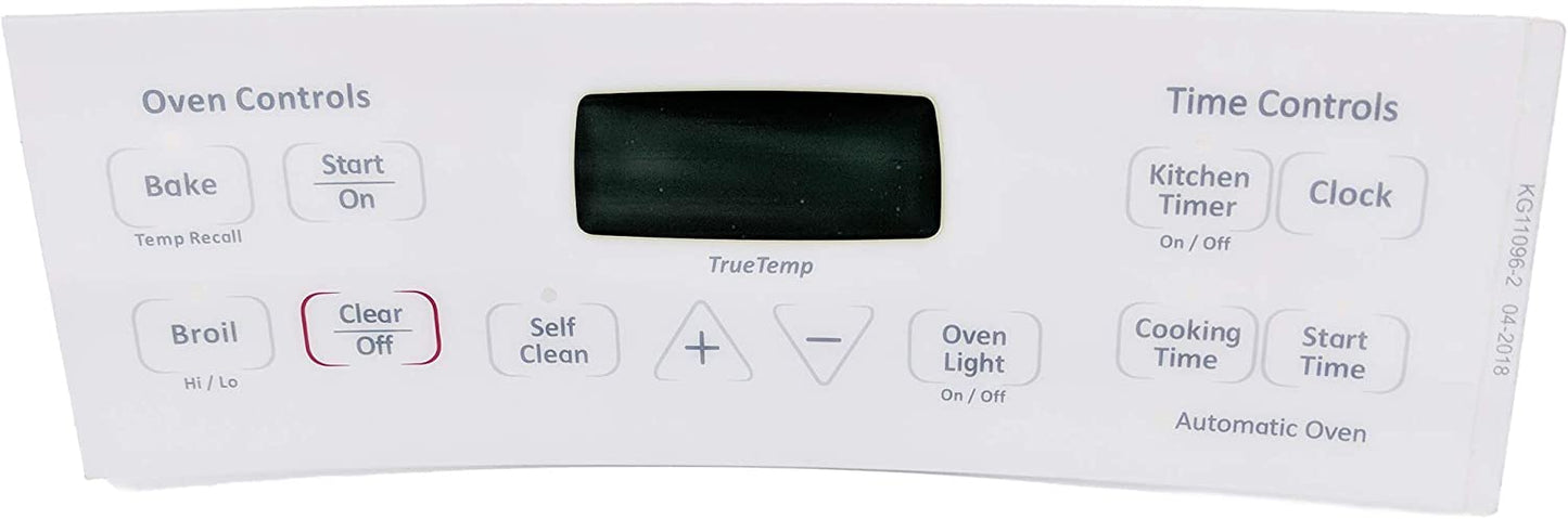 WB27T11006CM Range / Oven Control Overlay (Faceplate) Replaces WB27T11006