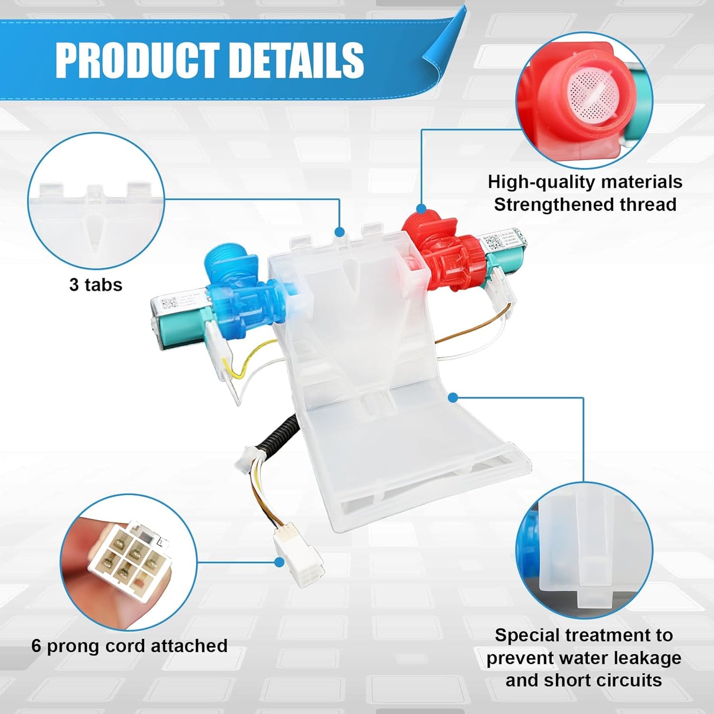 W10144820 Water Inlet Valve Assembly Replaces WPW10144820