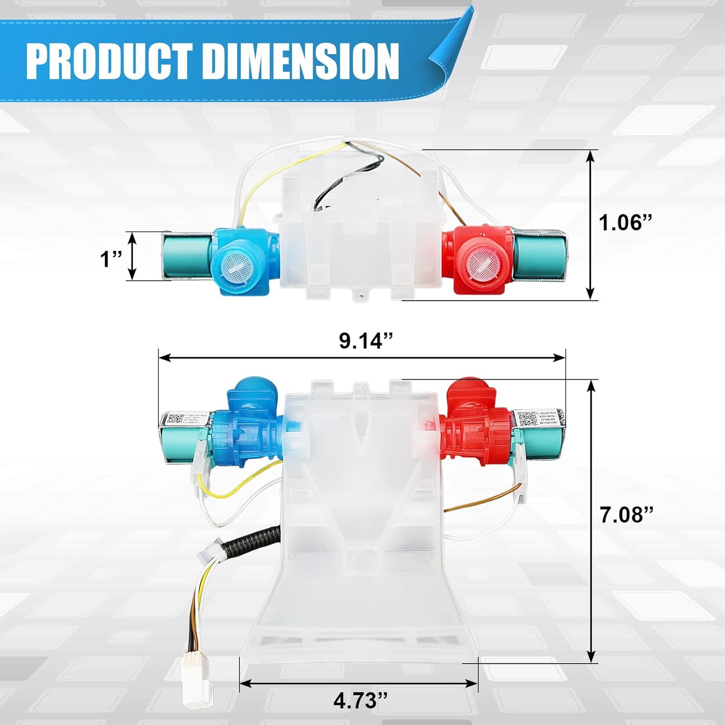 W10144820 Water Inlet Valve Assembly Replaces WPW10144820