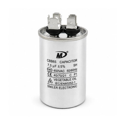 XPC75-450R 7.5 uF Round Run / Start Capacitor | CBB65 7.5 uF (MFD) 450 Volts  Parts-O-Matic