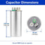 XPDC60X5-450R HVAC ROUND DUAL RUN CAPACITOR | 60+5 MFD 450 Volts  Parts-O-Matic