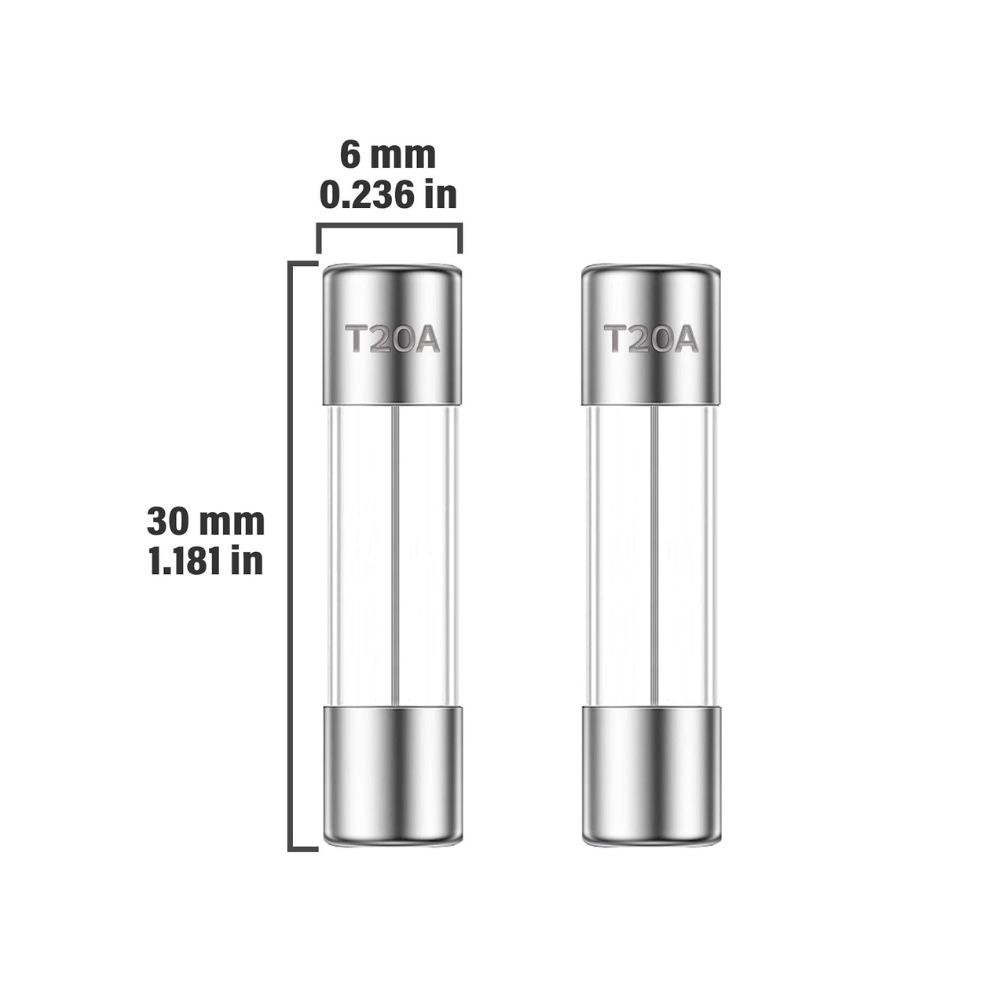 EXP20AG Glass Line Fuse, Fast Blow, 20A, 6x30mm
