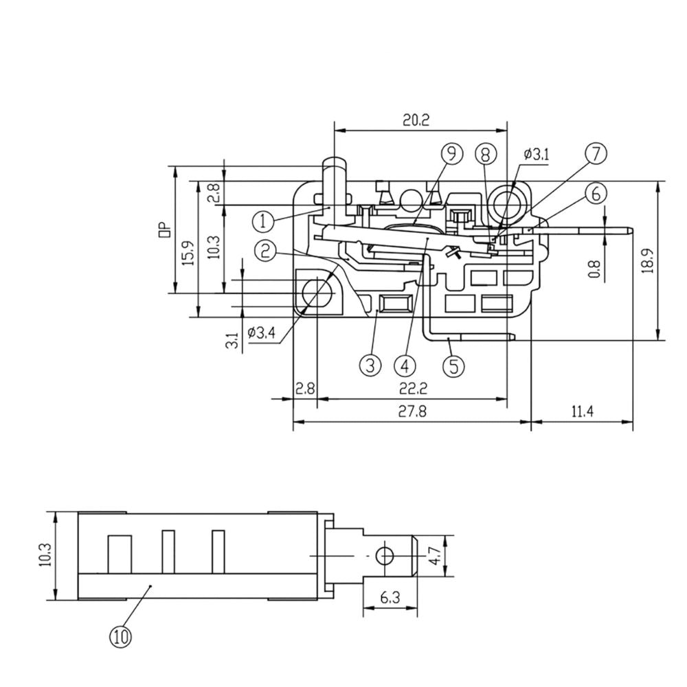 EXP497 Microwave Door Switch (Normally Open)