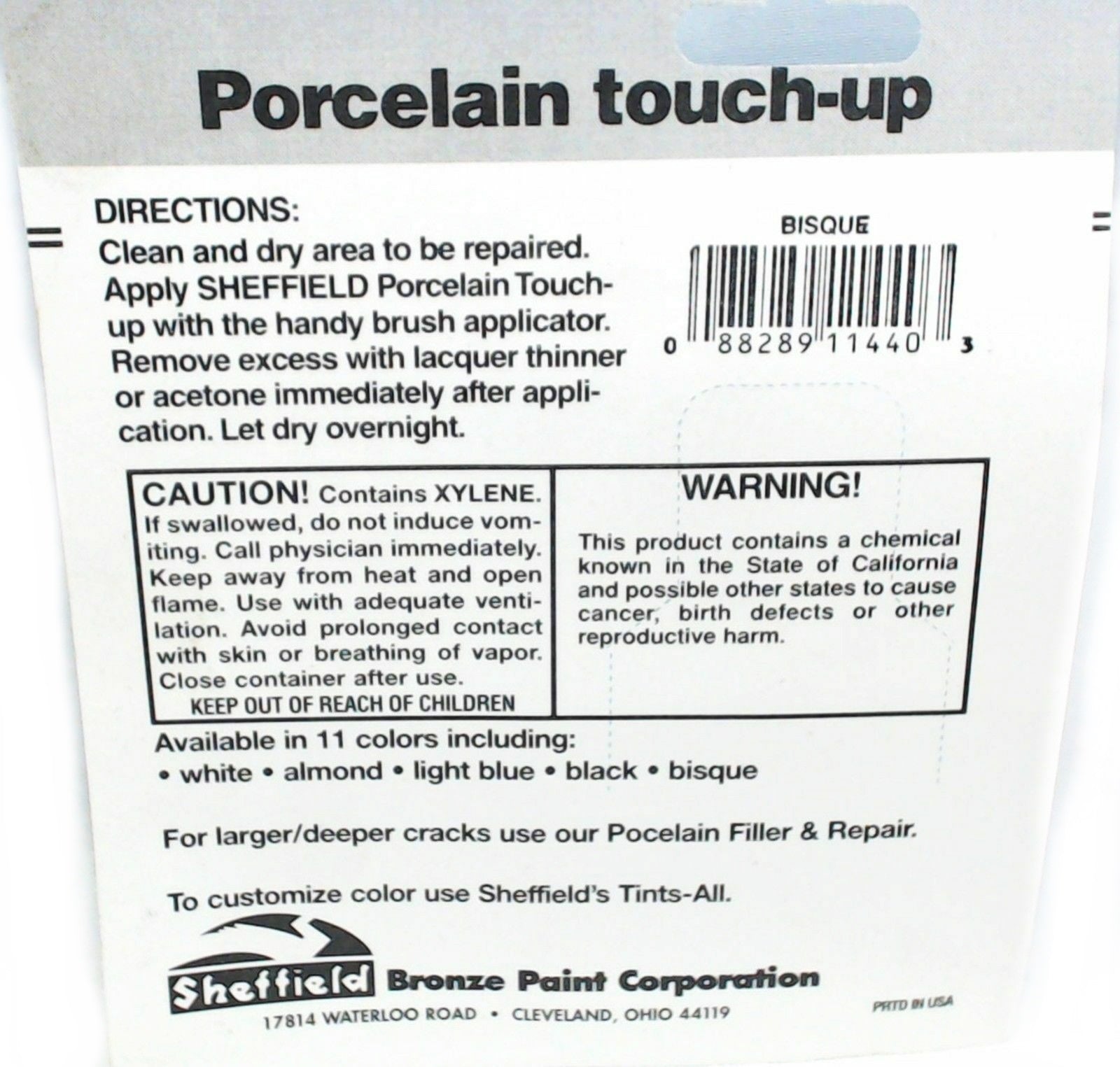  Appliance Bisque Porcelain Touch up Kit Repairs Porcelain and  Enamel: Chips, Cracks, and Scratches in appliances, fixtures, Stoves,  Fireplaces, Barbecue Grills : Industrial & Scientific