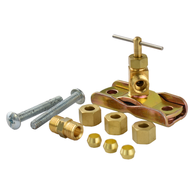 CSV2LL Self tapping saddle valve with 1/4" compression outlets.