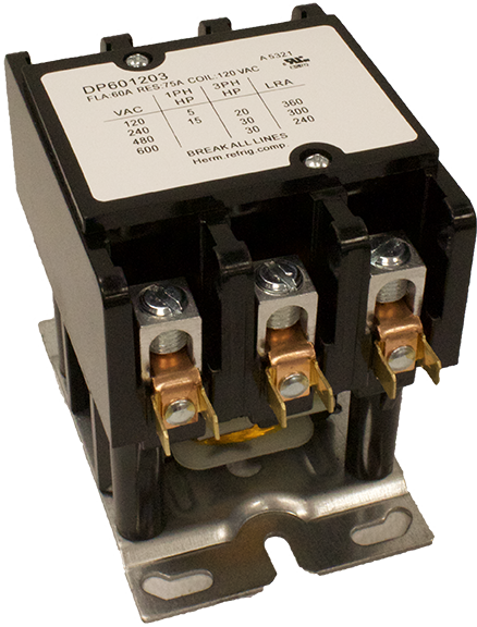 Supco DP601203 HVAC&R 3 Pole Contactor 120V, 60FLA, 75RLA
