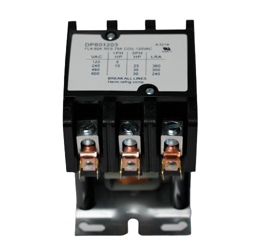 Supco DP601203 HVAC&R 3 Pole Contactor 120V, 60FLA, 75RLA