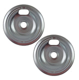 (2 Pack) W10196405CM Large 8" Steel Drip Pan Replaces WPW10196405