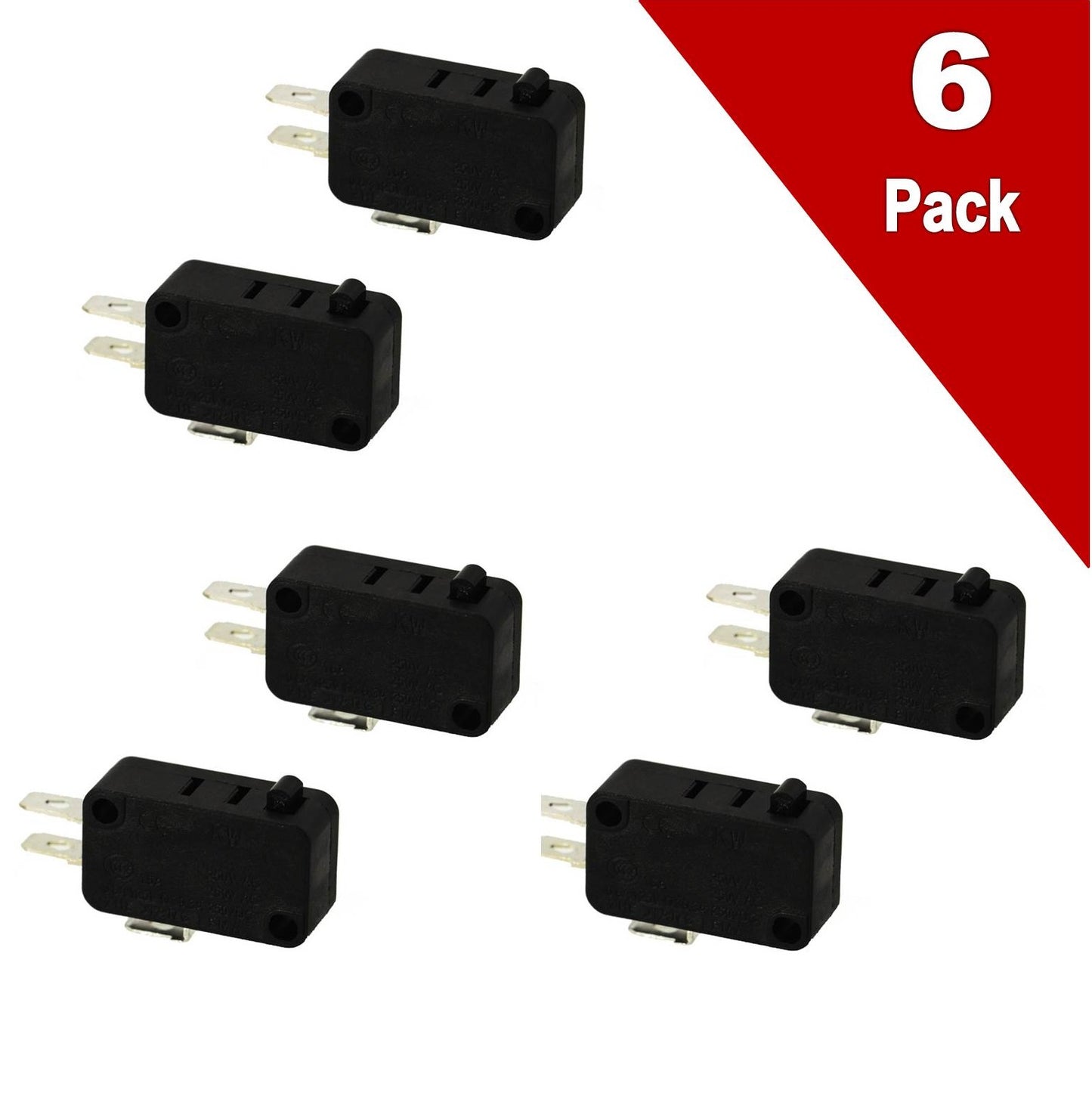 (6 Pack) EXP490 Microwave Door Switch (NC - NO) Normally Closed / Open