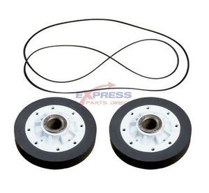 EXP649 Dryer Drum Roller and Belt Set Replaces WP40111201, WP37001042